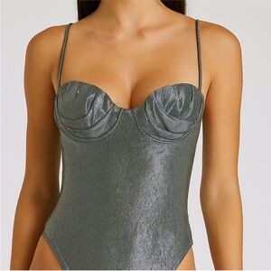 LA Perla Metallic Gray Bodysuit